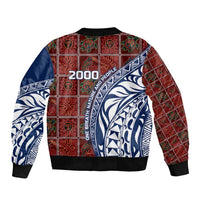 Indigenous Regions of Panama Guna de Wargandí Bomber Jacket with Tribal Pattern and Blue White Nature and People - Wonder Print Shop