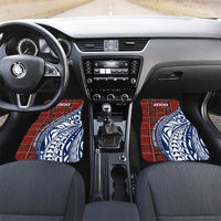 Indigenous Regions of Panama Guna de Wargandí Car Mats with Tribal Pattern and Blue White Nature and People - Wonder Print Shop