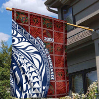 Indigenous Regions of Panama Guna de Wargandí Garden Flag with Tribal Pattern and Blue White Nature and People - Wonder Print Shop