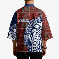 Indigenous Regions of Panama Guna de Wargandí Kimono with Tribal Pattern and Blue White Nature and People - Wonder Print Shop