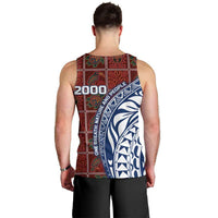 Indigenous Regions of Panama Guna de Wargandí Men Tank Top with Tribal Pattern and Blue White Nature and People - Wonder Print Shop