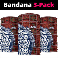 Indigenous Regions of Panama Guna de Wargandí Neck Gaiter with Tribal Pattern and Blue White Nature and People - Wonder Print Shop