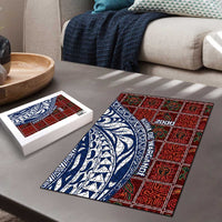 Indigenous Regions of Panama Guna de Wargandí Puzzle with Tribal Pattern and Blue White Nature and People - Wonder Print Shop