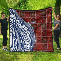 Indigenous Regions of Panama Guna de Wargandí Quilt with Tribal Pattern and Blue White Nature and People - Wonder Print Shop