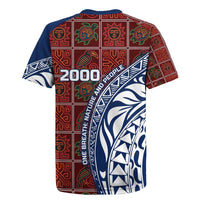 Indigenous Regions of Panama Guna de Wargandí Rugby Jersey with Tribal Pattern and Blue White Nature and People - Wonder Print Shop