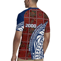 Indigenous Regions of Panama Guna de Wargandí Rugby Jersey with Tribal Pattern and Blue White Nature and People - Wonder Print Shop