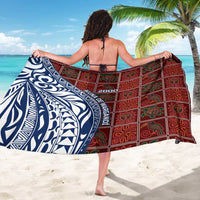 Indigenous Regions of Panama Guna de Wargandí Sarong with Tribal Pattern and Blue White Nature and People - Wonder Print Shop