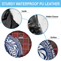 Indigenous Regions of Panama Guna de Wargandí Spare Tire Cover with Tribal Pattern and Blue White Nature and People - Wonder Print Shop
