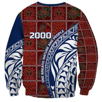 Indigenous Regions of Panama Guna de Wargandí Sweatshirt with Tribal Pattern and Blue White Nature and People - Wonder Print Shop