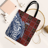 Indigenous Regions of Panama Guna de Wargandí Tote Bag with Tribal Pattern and Blue White Nature and People - Wonder Print Shop