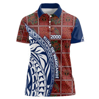 Indigenous Regions of Panama Guna de Wargandí Women Polo Shirt with Tribal Pattern and Blue White Nature and People - Wonder Print Shop