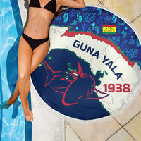 Indigenous Regions of Panama Guna Yala Beach Blanket with Regional Map Lobster Graphic and Coral Pattern 1938 - Wonder Print Shop