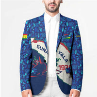 Indigenous Regions of Panama Guna Yala Blazer with Regional Map Lobster Graphic and Coral Pattern 1938 - Wonder Print Shop