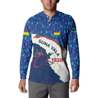 Indigenous Regions of Panama Guna Yala Button Sweatshirt with Regional Map Lobster Graphic and Coral Pattern 1938 - Wonder Print Shop