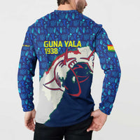 Indigenous Regions of Panama Guna Yala Button Sweatshirt with Regional Map Lobster Graphic and Coral Pattern 1938 - Wonder Print Shop