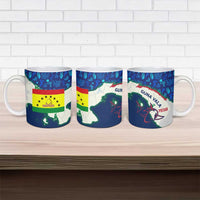 Indigenous Regions of Panama Guna Yala Ceramic Mug with Regional Map Lobster Graphic and Coral Pattern 1938 - Wonder Print Shop