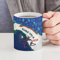 Indigenous Regions of Panama Guna Yala Ceramic Mug with Regional Map Lobster Graphic and Coral Pattern 1938 - Wonder Print Shop