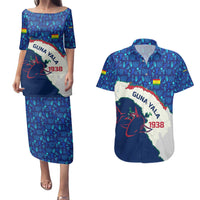 Indigenous Regions of Panama Guna Yala Couples Matching Puletasi and Hawaiian Shirt with Regional Map Lobster Graphic and Coral Pattern 1938 - Wonder Print Shop