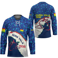 Indigenous Regions of Panama Guna Yala Hockey Jersey with Regional Map Lobster Graphic and Coral Pattern 1938 - Wonder Print Shop