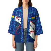 Indigenous Regions of Panama Guna Yala Kimono with Regional Map Lobster Graphic and Coral Pattern 1938 - Wonder Print Shop