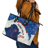 Indigenous Regions of Panama Guna Yala Leather Tote Bag with Regional Map Lobster Graphic and Coral Pattern 1938 - Wonder Print Shop