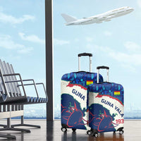 Indigenous Regions of Panama Guna Yala Luggage Cover with Regional Map Lobster Graphic and Coral Pattern 1938 - Wonder Print Shop