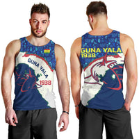 Indigenous Regions of Panama Guna Yala Men Tank Top with Regional Map Lobster Graphic and Coral Pattern 1938 - Wonder Print Shop