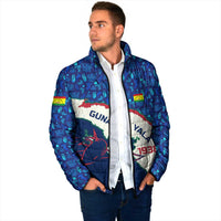 Indigenous Regions of Panama Guna Yala Padded Jacket with Regional Map Lobster Graphic and Coral Pattern 1938 - Wonder Print Shop