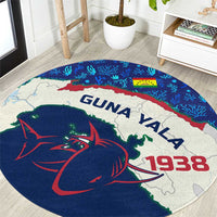 Indigenous Regions of Panama Guna Yala Round Carpet with Regional Map Lobster Graphic and Coral Pattern 1938 - Wonder Print Shop