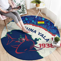 Indigenous Regions of Panama Guna Yala Round Carpet with Regional Map Lobster Graphic and Coral Pattern 1938 - Wonder Print Shop