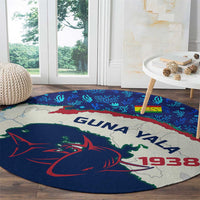 Indigenous Regions of Panama Guna Yala Round Carpet with Regional Map Lobster Graphic and Coral Pattern 1938 - Wonder Print Shop