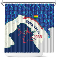 Indigenous Regions of Panama Guna Yala Shower Curtain with Regional Map Lobster Graphic and Coral Pattern 1938 - Wonder Print Shop