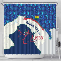Indigenous Regions of Panama Guna Yala Shower Curtain with Regional Map Lobster Graphic and Coral Pattern 1938 - Wonder Print Shop