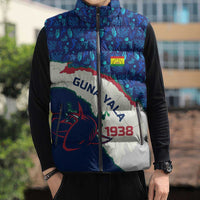 Indigenous Regions of Panama Guna Yala Sleeveless Puffer Jacket with Regional Map Lobster Graphic and Coral Pattern 1938 - Wonder Print Shop