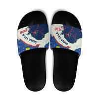 Indigenous Regions of Panama Guna Yala Slide Sandals with Regional Map Lobster Graphic and Coral Pattern 1938 - Wonder Print Shop