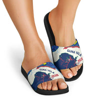 Indigenous Regions of Panama Guna Yala Slide Sandals with Regional Map Lobster Graphic and Coral Pattern 1938 - Wonder Print Shop