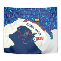 Indigenous Regions of Panama Guna Yala Tapestry with Regional Map Lobster Graphic and Coral Pattern 1938 - Wonder Print Shop