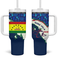 Indigenous Regions of Panama Guna Yala Tumbler With Handle with Regional Map Lobster Graphic and Coral Pattern 1938 - Wonder Print Shop