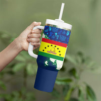 Indigenous Regions of Panama Guna Yala Tumbler With Handle with Regional Map Lobster Graphic and Coral Pattern 1938 - Wonder Print Shop