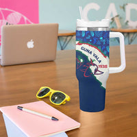 Indigenous Regions of Panama Guna Yala Tumbler With Handle with Regional Map Lobster Graphic and Coral Pattern 1938 - Wonder Print Shop