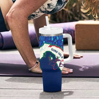 Indigenous Regions of Panama Guna Yala Tumbler With Handle with Regional Map Lobster Graphic and Coral Pattern 1938 - Wonder Print Shop