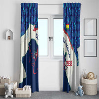 Indigenous Regions of Panama Guna Yala Window Curtain with Regional Map Lobster Graphic and Coral Pattern 1938 - Wonder Print Shop