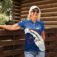 Indigenous Regions of Panama Guna Yala Women Polo Shirt with Regional Map Lobster Graphic and Coral Pattern 1938 - Wonder Print Shop