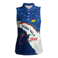 Indigenous Regions of Panama Guna Yala Women Sleeveless Polo Shirt with Regional Map Lobster Graphic and Coral Pattern 1938 - Wonder Print Shop