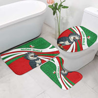 Indigenous Regions of Panama Ngabe-Bugle Bathroom Set with Harpy Eagle Graphic and Green Red Tribal Pattern 1997 - Wonder Print Shop