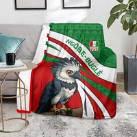 Indigenous Regions of Panama Ngabe-Bugle Blanket with Harpy Eagle Graphic and Green Red Tribal Pattern 1997 - Wonder Print Shop