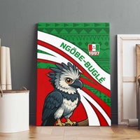 Indigenous Regions of Panama Ngabe-Bugle Canvas Wall Art with Harpy Eagle Graphic and Green Red Tribal Pattern 1997 - Wonder Print Shop