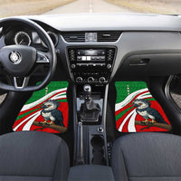 Indigenous Regions of Panama Ngabe-Bugle Car Mats with Harpy Eagle Graphic and Green Red Tribal Pattern 1997 - Wonder Print Shop