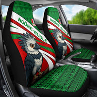 Indigenous Regions of Panama Ngabe-Bugle Car Seat Cover with Harpy Eagle Graphic and Green Red Tribal Pattern 1997 - Wonder Print Shop