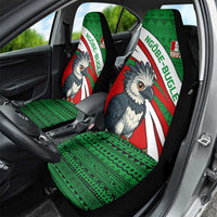 Indigenous Regions of Panama Ngabe-Bugle Car Seat Cover with Harpy Eagle Graphic and Green Red Tribal Pattern 1997 - Wonder Print Shop